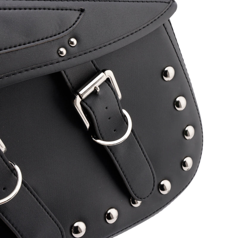 Universell sadelväska sida förvaringssvåse pu bagage svart 80L för motorcykel