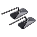 Obdélníkové svorky na motocyklové zrcadlo ve stylu staré školy, černý, Bratt styl