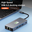 9 in 1 TYP-C auf RJ45 (Gigabit) + USB 3.0 * 3 + HDMI + USB-CS-Daten + PD100W + SD/TF iPad Pro