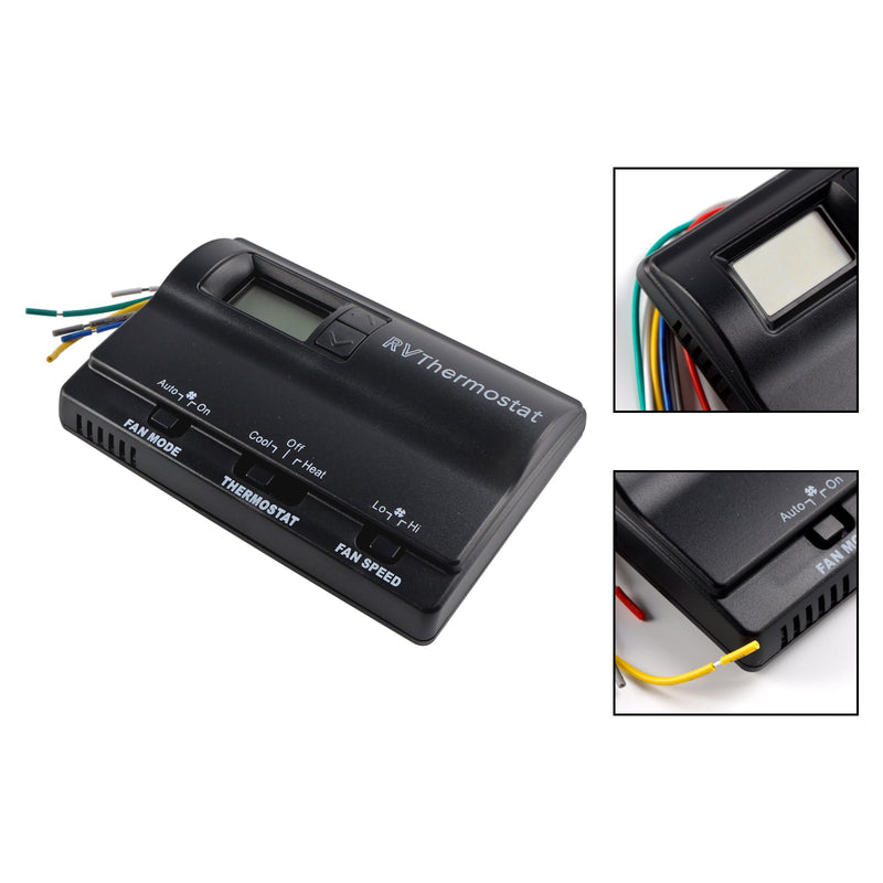 Ersättning Digital termostat för uppvärmning/kylning, kompatibel med Coleman 83303362, svart
