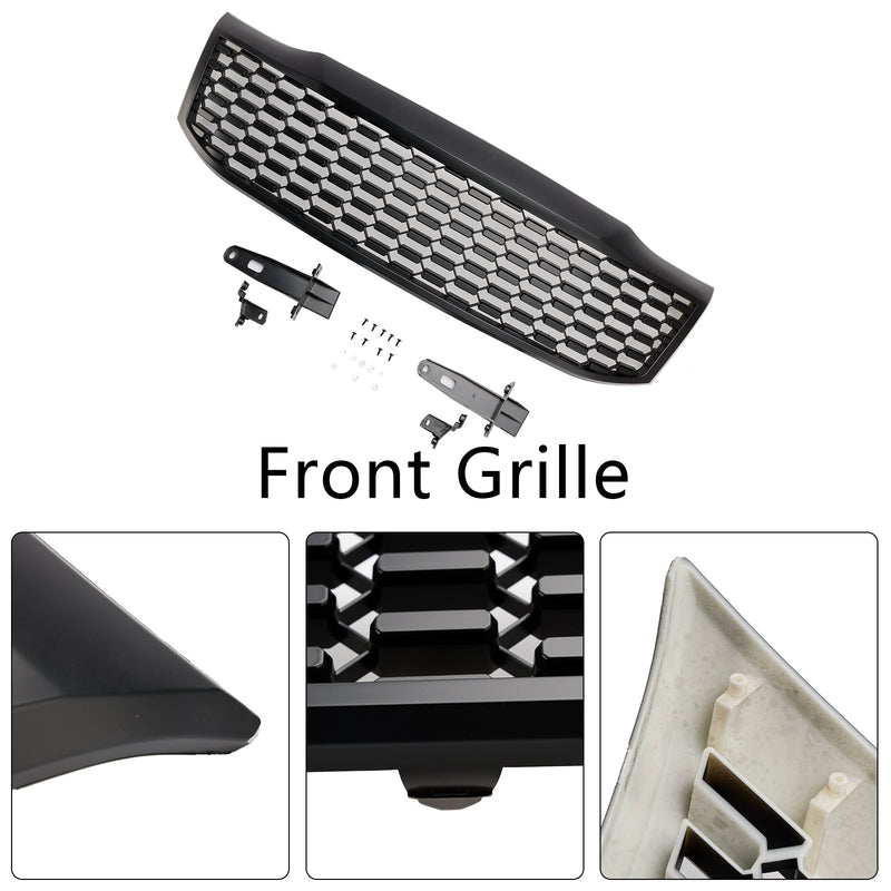 2012-2014 Toyota Hilux Vigo MK7 Mattsvart främre stötfångargrill