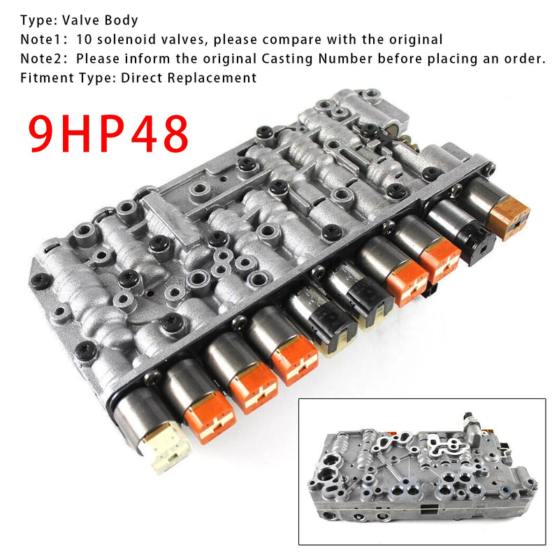 2013–2015 Chrysler Jeep Cherokee (KL) FWD L4 2,4L V6 3,2L 9HP48 Getriebeventilblock 10 Magnetventile 9-Gang