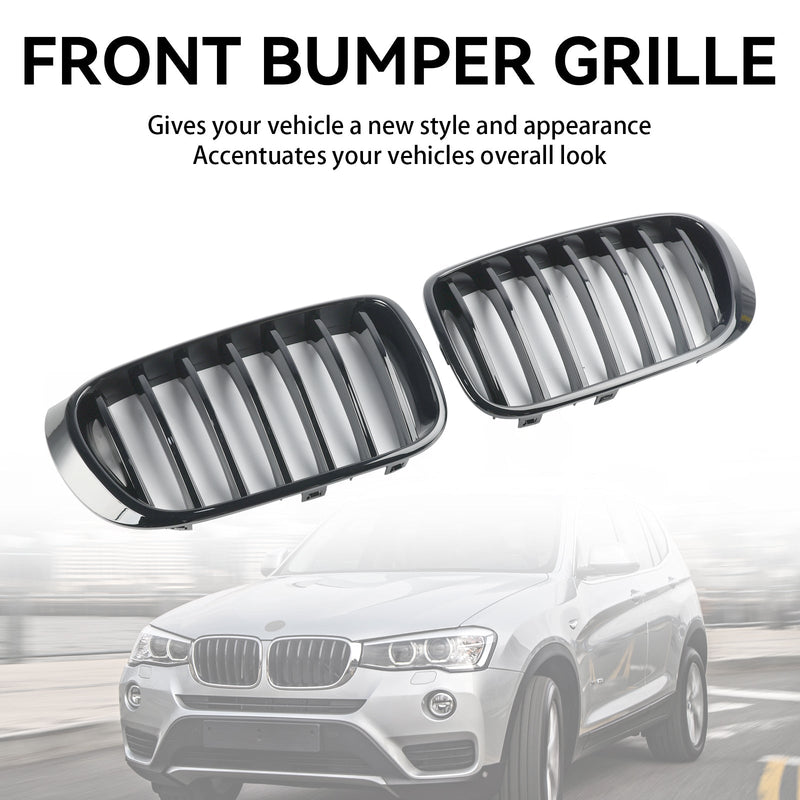 2014-2017 BMW X3 F25 Facelift Gloss Black Front Bumper Nyre Grill 51117338571