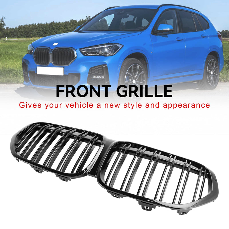 2019–2021 BMW X1 F48 F49 Doppellamellen-Frontnierengrill in Hochglanzschwarz