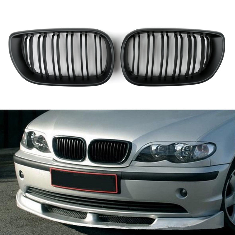 2002–2005 BMW E46 3 Series 4 Tür vorne Nieren Kühlergrill Haube Grill Mattschwarz