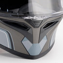 Prick motorcykelhjälm för vuxna, gata, integrerad hjälm, grå/vit