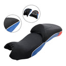 El asiento de pasajero del conductor de almohada completo se ajusta al azul para BMW R1200GS 14-18 R1250GS