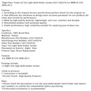 2008–2013 BMW X5 E70 rechts hinten Kofferraum Deckel Rücklicht Birne Halter Sockel