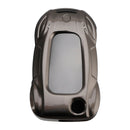 VW Polo Skoda Leder-Autoschlüsselhülle aus Zinklegierung, grau