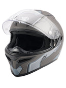 Prick motorcykelhjälm för vuxna, gata, integrerad hjälm, grå/vit