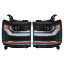 2016–2019 Für Chevy Silverado 1500 Links+Rechts LED-Scheinwerfer, Glanzschwarz, 84357696 84893098