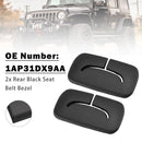 2x Schwarze hintere Sicherheitsgurtblende 1AP31DX9AA für Jeep Wrangler JK 2011-2018