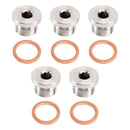M18 x 1,5 mm Innensechskant-Sensor-Verschlussstopfen, Edelstahl 304, 5er-Pack