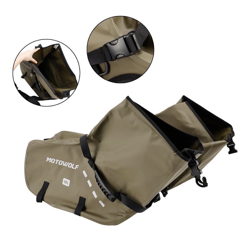 Seitenhecktasche Satteltasche Farblich passendes Gepäck 86L Grün Für Roller Motorrad