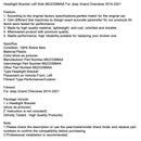 Scheinwerferhalterung links für Jeep Grand Cherokee (2014–2021), Teilenummer 68223399AA