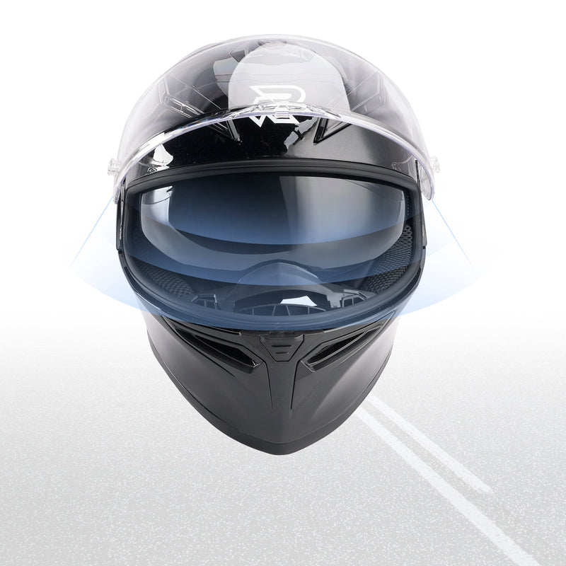 DOT Motorradhelm für Erwachsene, Street, Integralhelm, glänzend schwarz