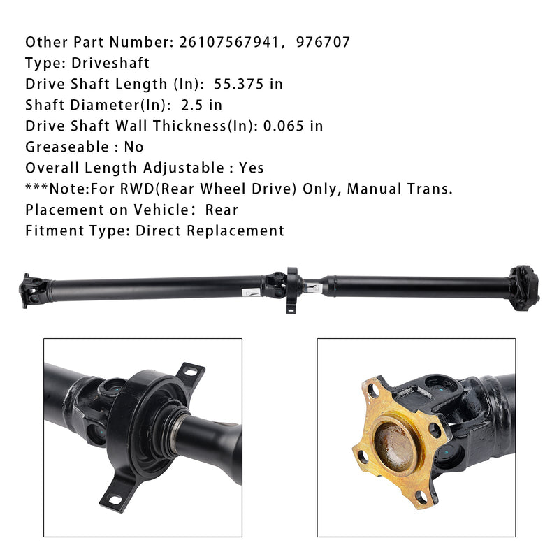 2008-2013 BMW 128i E82 E88 Hintere Antriebswelle Propellerwelle Montage 26107567941