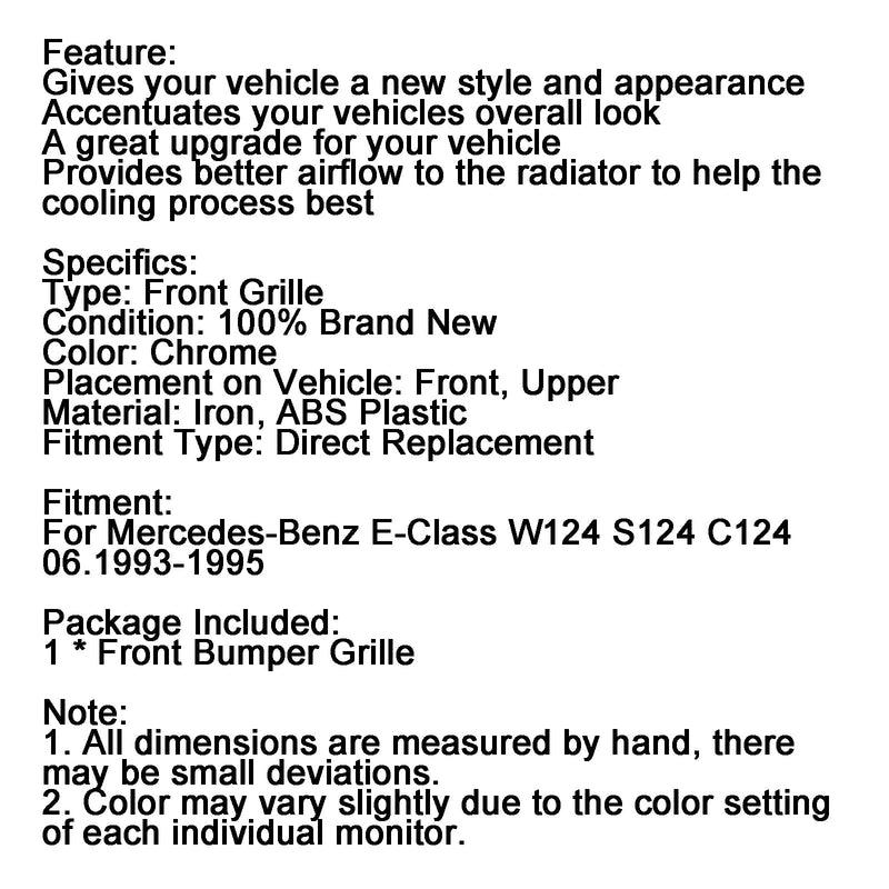 1993-1995 Mercedes-Benz E-Klasse W124 S124 C124 Kühlergrill für die Frontstoßstange