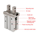 Für SMC MHZ2-20D 20mm Parallel Luft Greifer Zylinder Bohrung Pneumatische Teil Finger