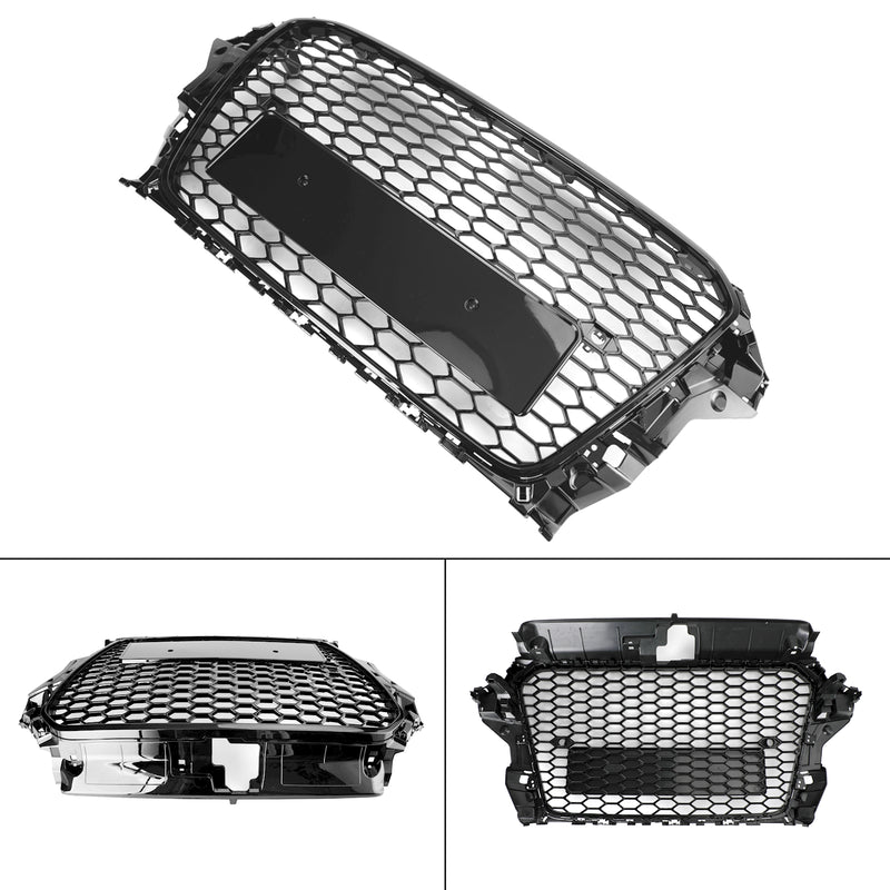 Przednia maska ​​w stylu RS3 Kratka zderzaka o strukturze plastra miodu dla Audi A3 S3 2013-2016 Czarny