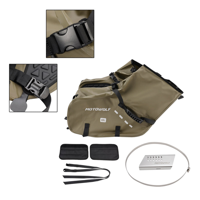 Seitenhecktasche Satteltasche Farblich passendes Gepäck 86L Grün Für Roller Motorrad