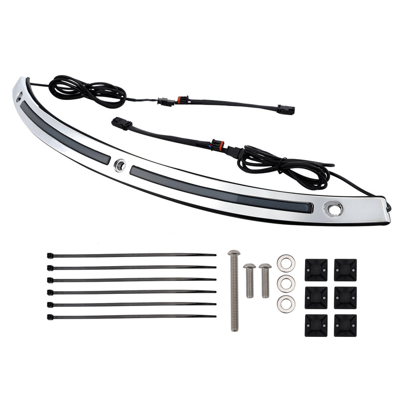 2014+Touring Electra Glide Street Glide Ultra Limited LED Lauf Blinker Licht Windschutzscheibe Trim