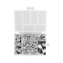 158 kusů - stříbrná hliníková sada šroubů M5/M6