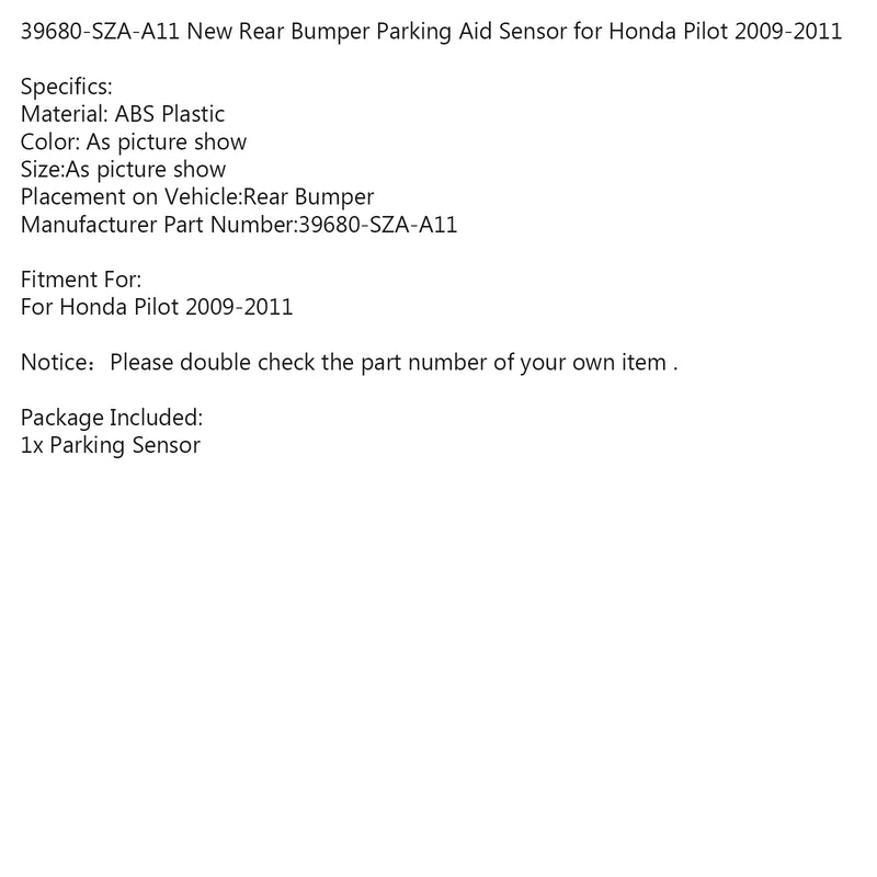 39680-SZA-A11 nuevo sensor de aparcamiento para parachoques trasero para Honda Pilot 2009-2011