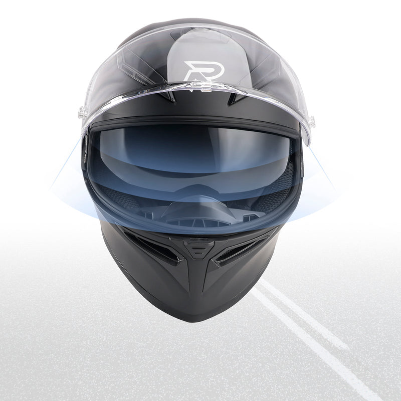 Dot motorcykelhjälm för vuxna, gata, integrerad hjälm, orange, matt svart