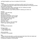 2013-2018 Cadillac ATS vänster och höger strålkastarlinsskydd