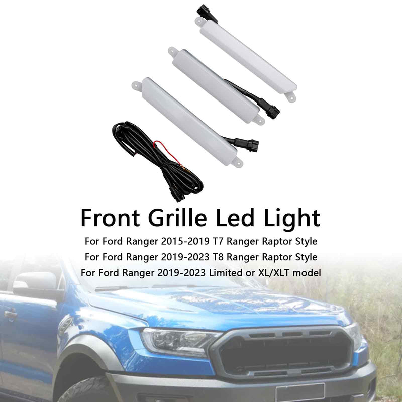 Front Grill Grill Hvid? Led lys passer til Ford Ranger 2015-2023 T7 T8