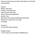 2018–2020 Infiniti Q50 Sport Stoßstange Nebelscheinwerfer Lampenabdeckung schwarz Kühlergrill Blenden