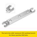 Schlüssel zum Entfernen der unteren Kappe aus Aluminium. Werkzeug zum Wiederaufbau der DVO Saphire/Onyx-Gabel