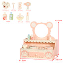 Kinder Schminktisch mit Spiegel – Prinzessin Schminkset für Mädchen ab 3 Jahren mit 8 Zubehörteilen und Schublade