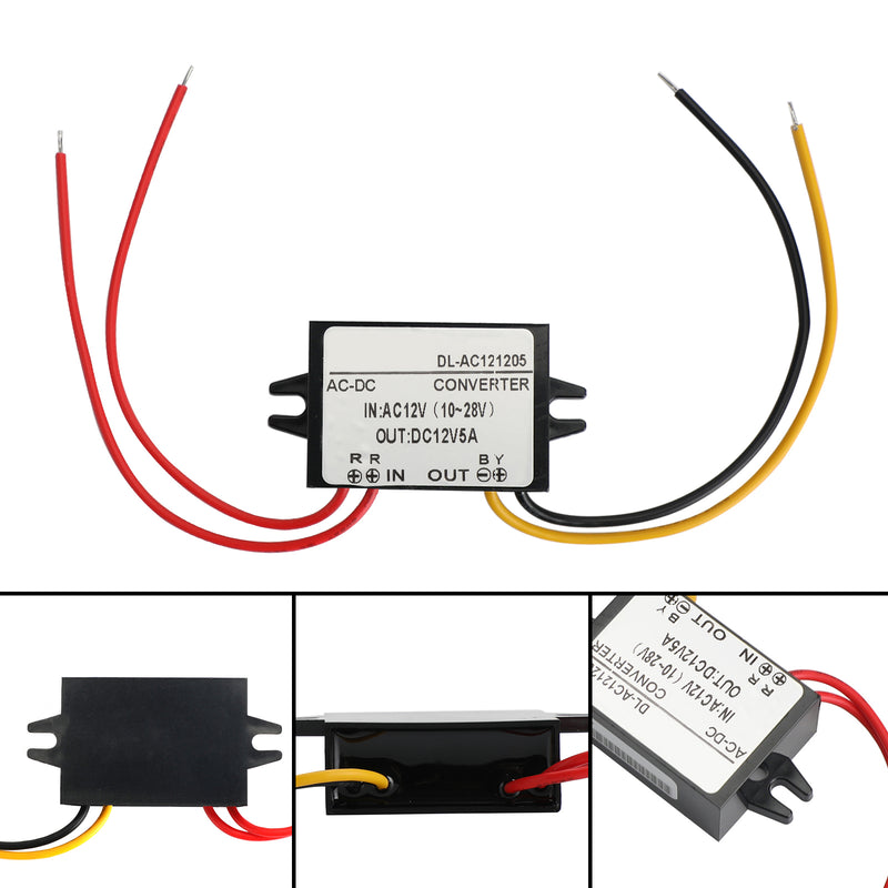 AC/DC spenningsomformer spenningsregulatormodul buck AC 10-28V til DC 12V 5A