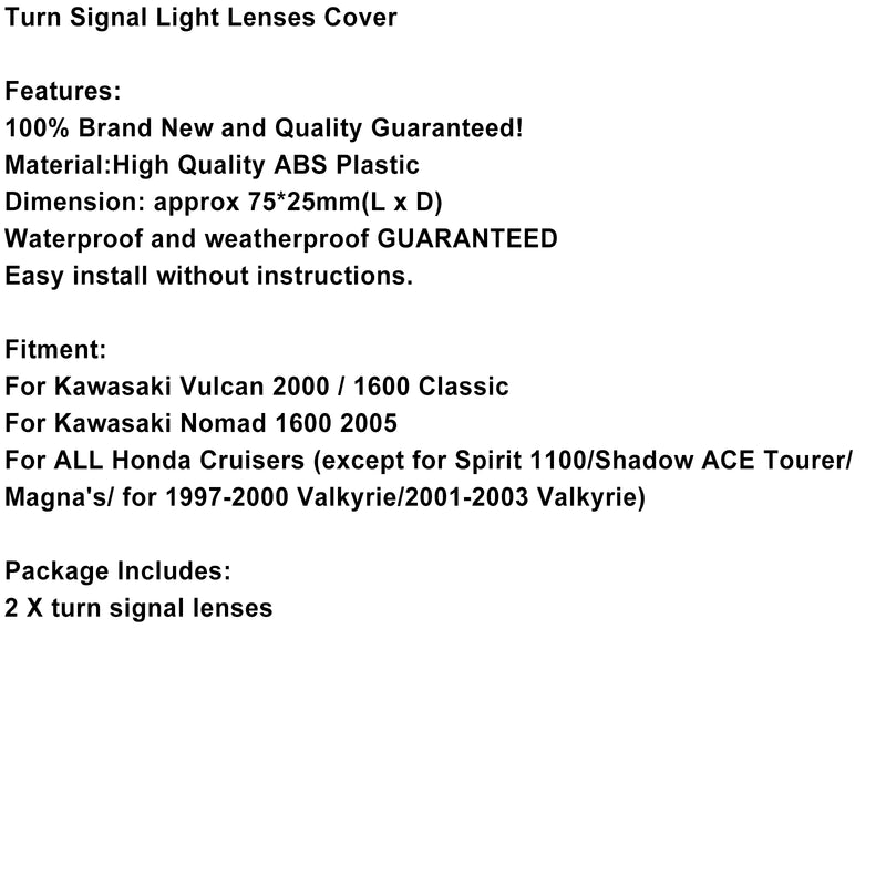 Tampa da lente indicadora para Honda Shadow Spirit VT750 Vulcan VN Transparente