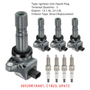 4x Zündspule + 4x Zündkerze UF672 Für Acura ILX 2.0L Honda Civic HR-V 1.8L