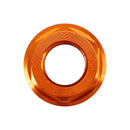 Pakke med 6 aluminiums bakhjulsflensmuttere M10x1,5 mm oransje for motorsykkel