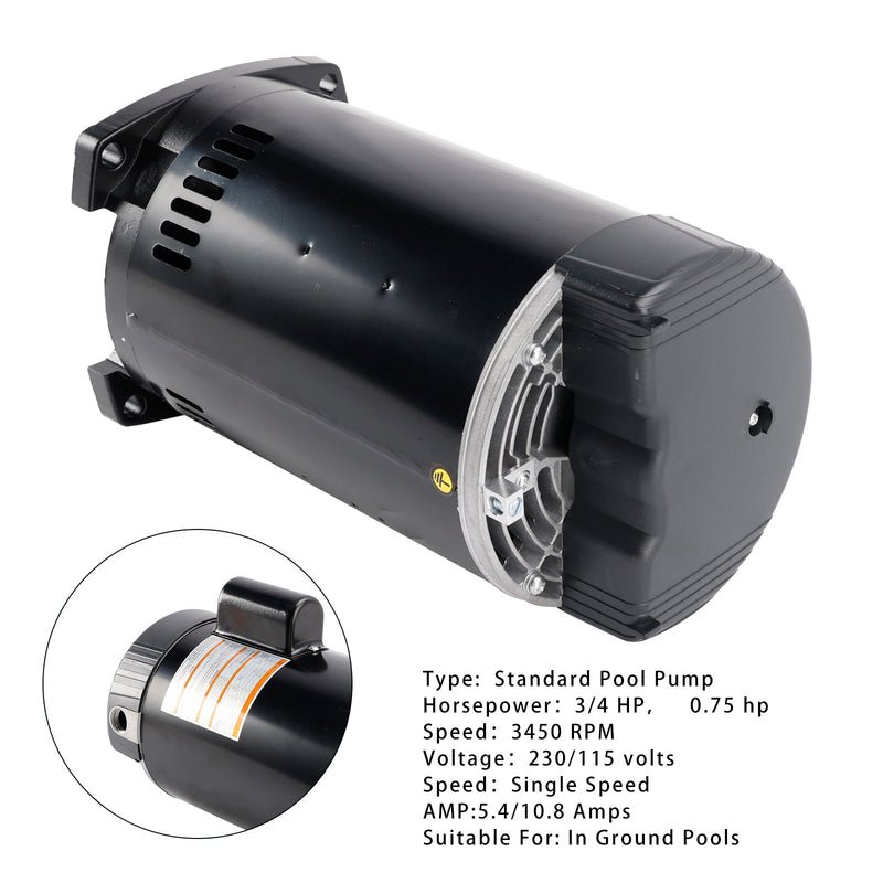 B2852 Kwadratowy silnik pompy wlotowej, 3/4 KM, 3450 obr/min