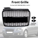 RS4 Style Honeycomb Sport Mesh Hex Grille Grill For Audi A4 B7 2005-2008