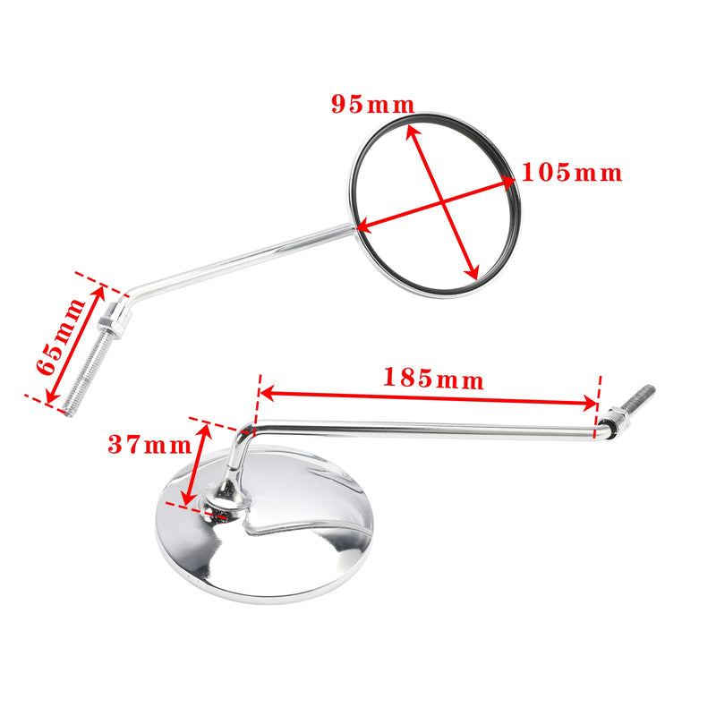 Zpětné zrcátko chromové zrcátko kulaté 8mm vhodné pro Honda Passport C50 C70 C90