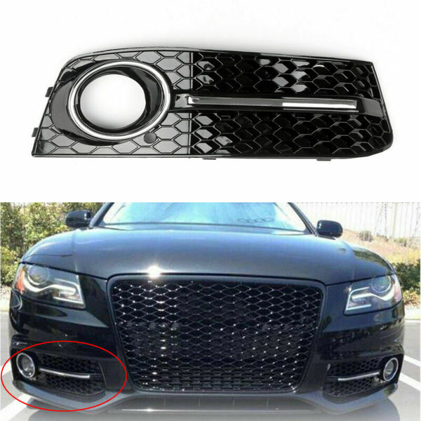 RH Chrome Honey Comb Osłona świateł przeciwmgielnych Grille Grille dla Audi A4 B8 2009-2012