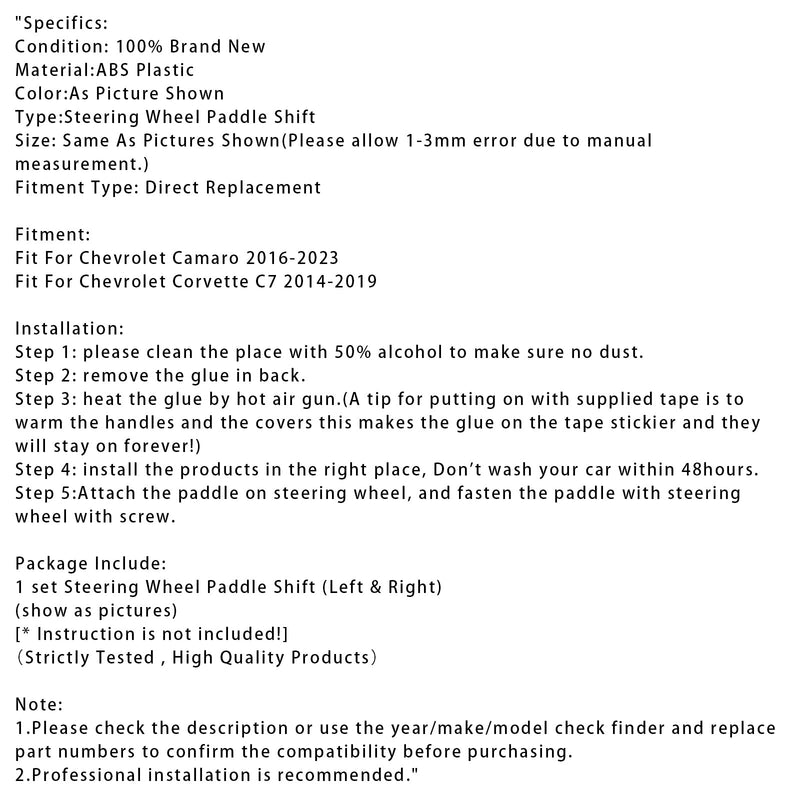 2014–2019 Chevrolet Corvette C7 Lenkrad-Schaltwippen