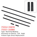 2010-2024 Toyota 4Runner 6-teiliges Set Dachtropfleisten, Dichtungen 75552-35070 75551-35080