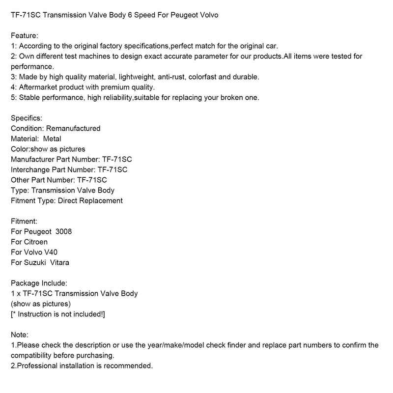 Peugeot 3008 girkasse ventilhus 6-trinns TF-71SC