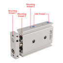 SMC CXSM15-30 Luftzylinder Pneumatischer Doppelstangenzylinder Doppeltwirkend