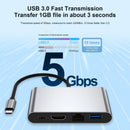 4-in-1-telakointiasema TYPE-C - RJ45 100M HDMI USB3.0 PD -liitäntä MacBookille