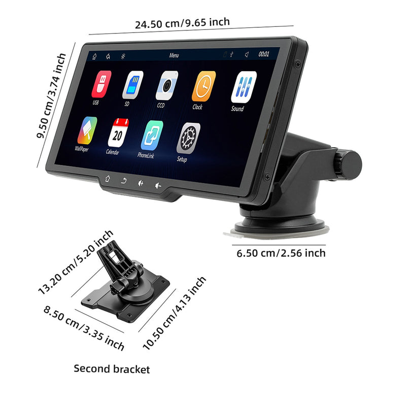 10,26-Zoll-Bildschirm Tragbarer drahtloser Carplay-Bluetooth-MP5-Player fürs Auto + 4 LED-Kamera