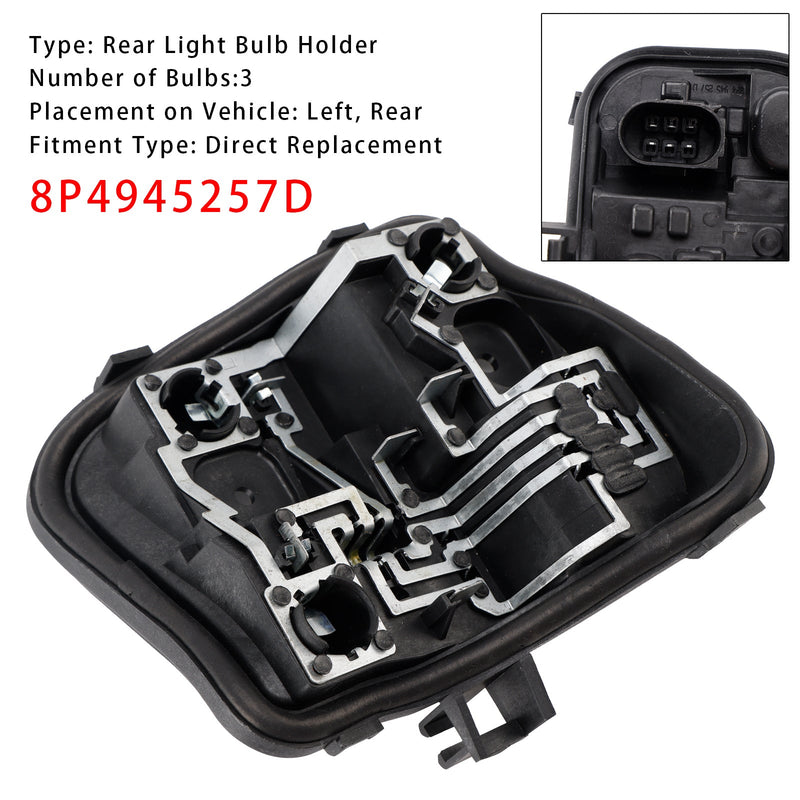 2009–2013 Audi A3 5 Türer Sportback Links Rücklicht Lampenfassung 8P4945257D