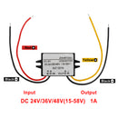 Wasserdichter DC-DC-Wandler 24V 36V 48V Step Down auf 12V Netzteilmodul 1A